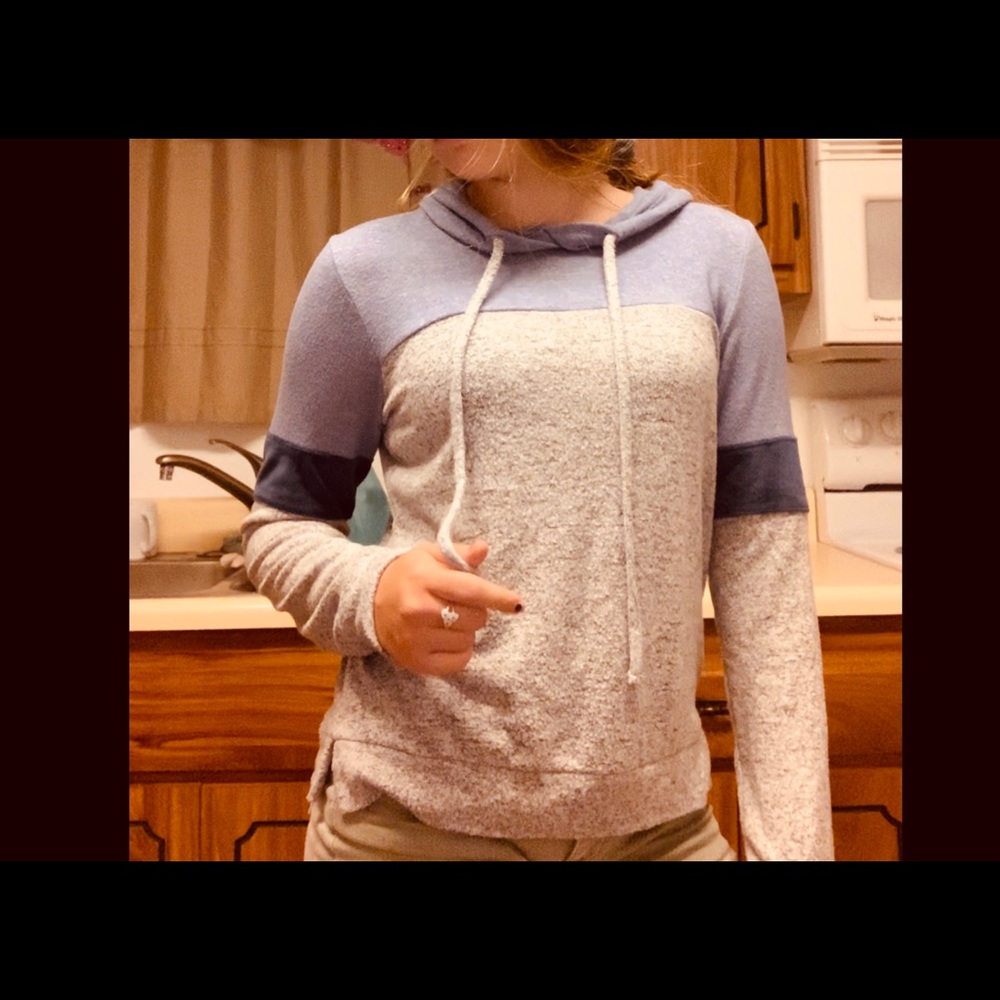 Purple and grey soft Hoodie